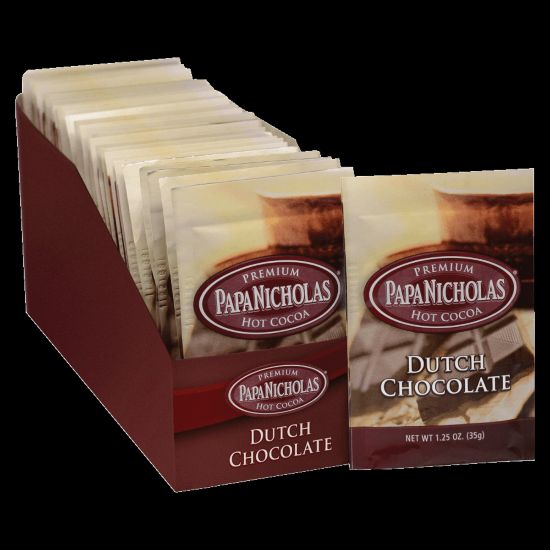 Picture of PapaNicholas Coffee Premium Dutch Chocolate Hot Cocoa, 1.25 Oz, Pack Of 24