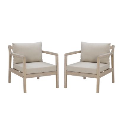 Picture of Linon Lascher Outdoor Side Chairs, Beige/Natural, Set Of 2 Chairs