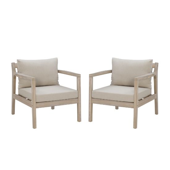 Picture of Linon Lascher Outdoor Side Chairs, Beige/Natural, Set Of 2 Chairs