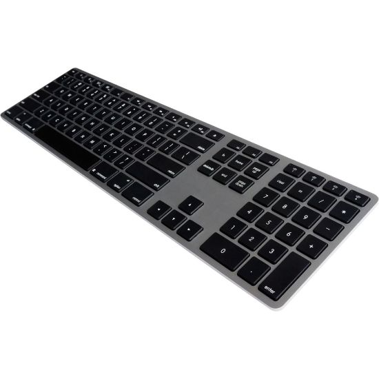 Picture of MATIAS WIRELESS BLUETOOTH ALUMINUM KEYBOARD SPACE GRAY - Wireless Connectivity - Bluetooth - English (US) - QWERTY Layout - iPhone, iPod, iPad, Notebook, Desktop Computer - Mac OS, Android, Windows - Space Gray