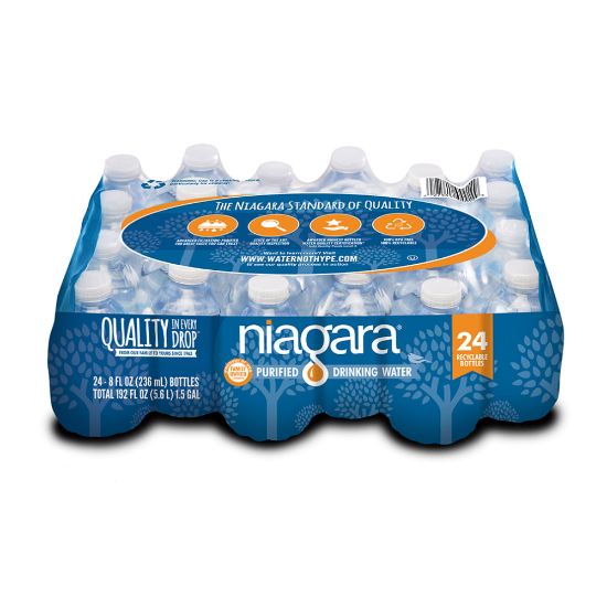 Picture of Niagara Purified Drinking Water Bottles, 8 Fl Oz, Pack Of 24 Bottles