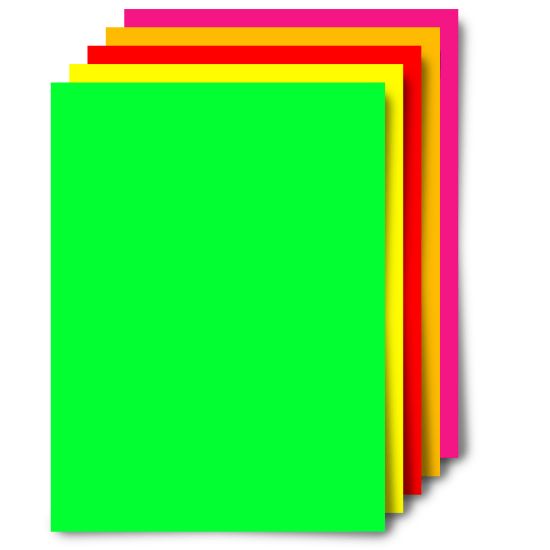 Picture of Office Depot Brand Poster Boards, 11in x 14in, Neon Color Assortment, Pack Of 5