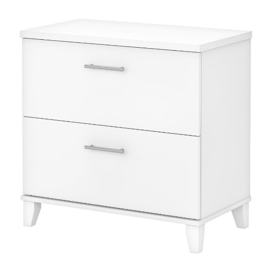 Picture of Bush Business Furniture Somerset 29-3/4inW x 16-11/16inD Lateral 2-Drawer File Cabinet, White, Standard Delivery