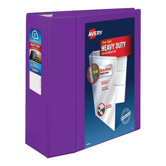 Picture of Avery Heavy-Duty View 3-Ring Binder With Locking One-Touch EZD Rings, 5in D-Rings, 38% Recycled, Purple