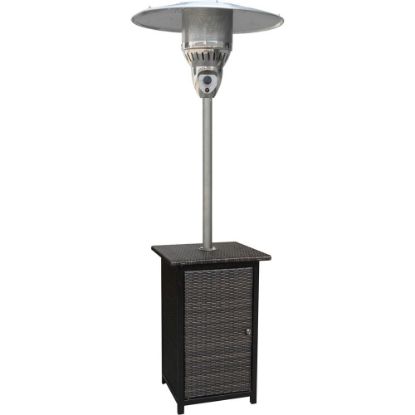 Picture of Hanover 7-Ft. Square Wicker Propane Patio Heater - Gas - Propane - 14.07 kW - 16 Sq. ft. Coverage Area - Outdoor - Stainless Steel, Brown