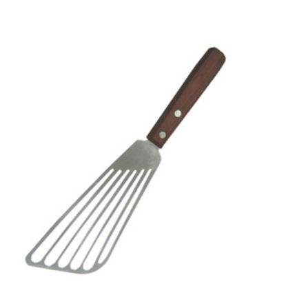 Picture of Winco Metal/Wood Fish Spatula, 6-1/2in, Silver