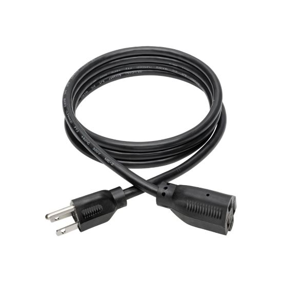 Picture of Eaton Tripp Lite Series Power Extension Cord, NEMA 5-15P to NEMA 5-15R - 13A, 120V, 16 AWG, 6 ft. (1.83 m), Black - Power extension cable - NEMA 5-15 (F) to NEMA 5-15P (M) - AC 110 V - 6 ft - black