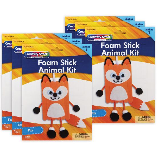 Picture of Creativity Street Foam Stick Animal Kits, 11in x 6-3/4in x 1in, Fox, Set Of 6 Kits