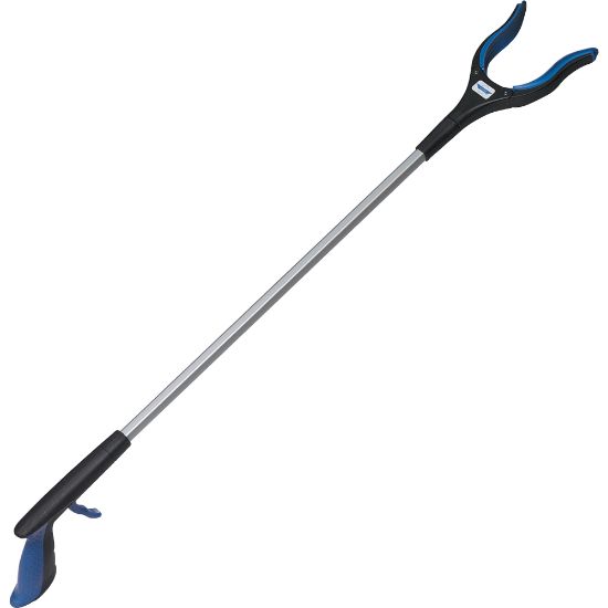 Picture of Ettore Grip N Grab Multipurpose Pickup Tool - 32in Reach - Articulating Head, Rust Proof, Comfortable Handle - Rubber - Blue - 1 Each