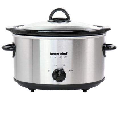 Picture of Better Chef 4-Quart Slow Cooker With Removable Stoneware Crock, Silver