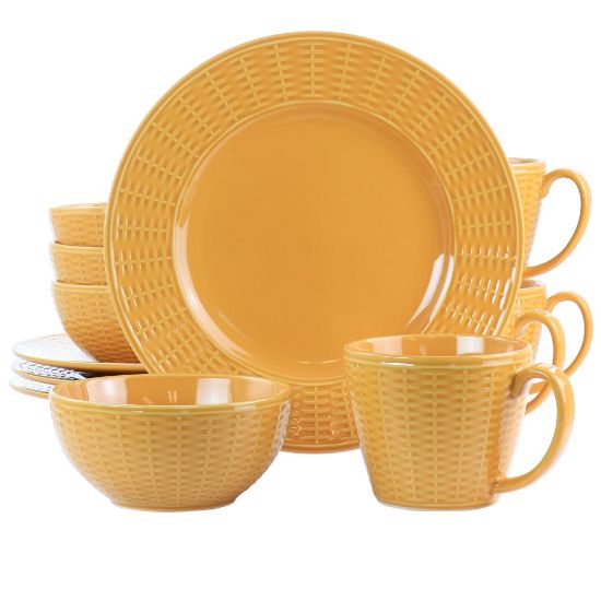 Picture of Gibson Home Cairo Sunset 12-Piece Ceramic Dinnerware Set, Orange