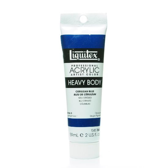 Picture of Liquitex Heavy Body Professional Artist Acrylic Colors, 2 Oz, Cerulean Blue, Pack Of 2