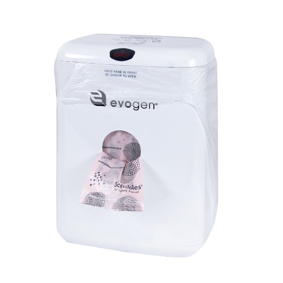 Picture of Hospeco EvoGen No Touch ABS Combination Waste Receptacle, 12-1/2inH x 5-3/4inW, White