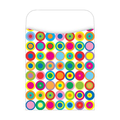 Picture of Barker Creek Peel & Stick Library Pockets, 3 1/2in x 5 1/8in, Disco Dots, Pack Of 30