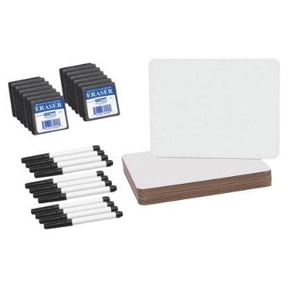 Picture of Flipside Nipped Corners Plain Unframed Non-Magnetic Dry-Erase Whiteboard Class Pack, 9 1/2in x 12in, White, Pack Of 12