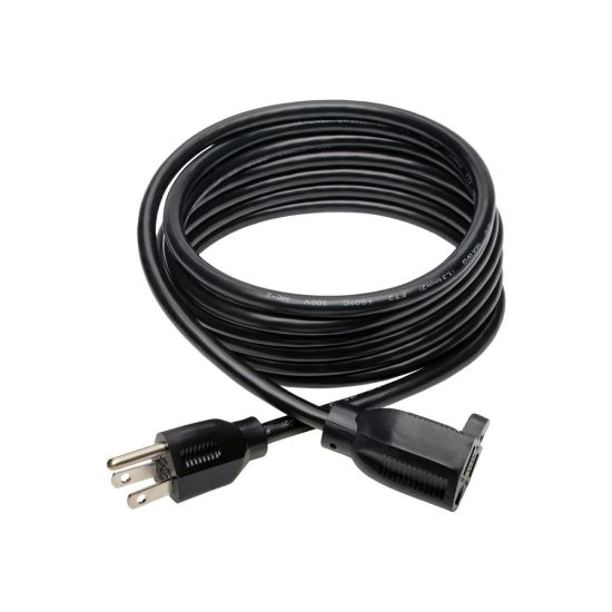 Picture of Eaton Tripp Lite Series Power Extension Cord, NEMA 5-15P to NEMA 5-15R - 13A, 120V, 16 AWG, 10 ft. (3.05 m), Black - Power extension cable - NEMA 5-15 (F) to NEMA 5-15 (M) - AC 110 V - 10 ft - black