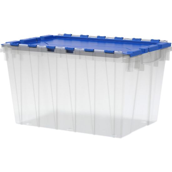 Picture of Akro Mils Keep Storage Box Container With Lid, 21 1/2in x 15in x 12 1/2in, Clear/Blue