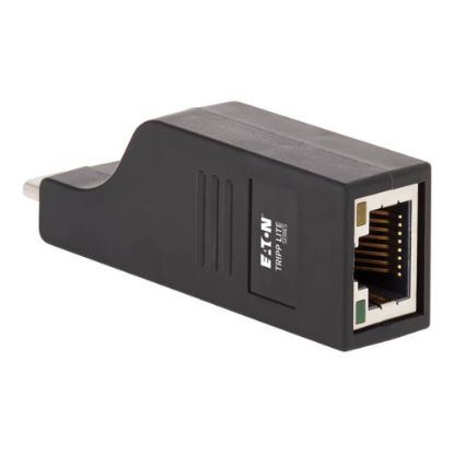 Picture of Eaton Tripp Lite Series USB-C to Gigabit Ethernet Vertical Network Adapter (M/F) - USB 3.1 Gen 1, 10/100/1000 Mbps, Black - Network adapter - USB-C 3.1 Gen 1 - Gigabit Ethernet - black