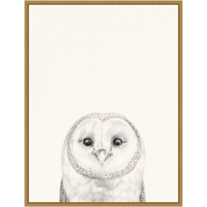 Picture of Amanti Art Animal Mug III Owl by Victoria Borges Framed Canvas Wall Art Print, 24inH x 18inW, Gold