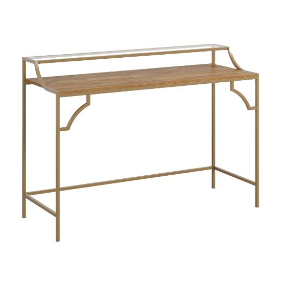 Picture of Sauder International Lux 49inW Writing And Computer Desk, Sindoori Mango/Satin Gold