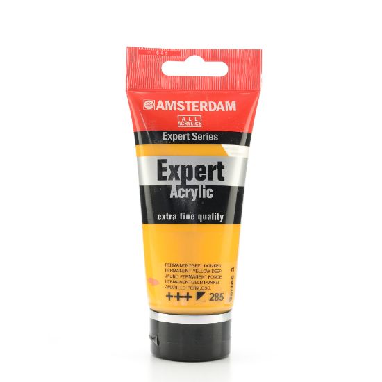 Picture of Amsterdam Expert Acrylic Paint Tubes, 75 mL, Permanent Yellow Deep, Pack Of 2