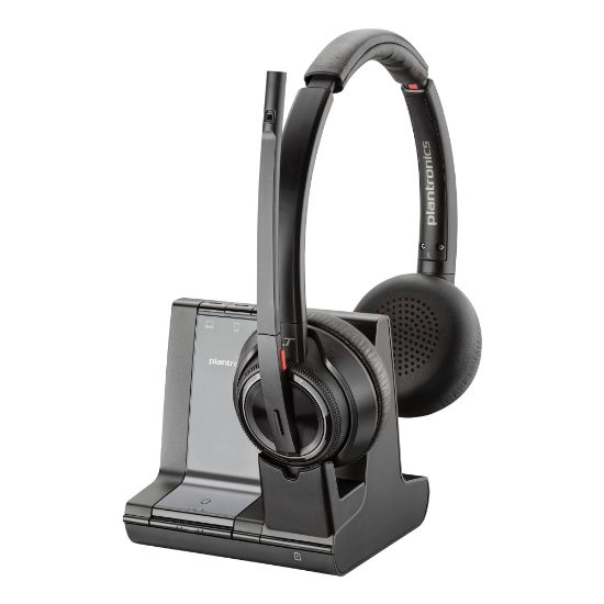 Picture of Poly Savi 8200 Office 8220 Headset - Stereo - Wireless - Bluetooth/DECT 6.0 - 449.5 ft - 32 Ohm - 20 Hz - 20 kHz - Over-the-head - Binaural - Ear-cup - Noise Cancelling Microphone