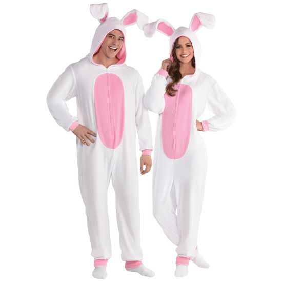 Picture of Amscan 3902846 Adult Zipster Bunny Costume, White