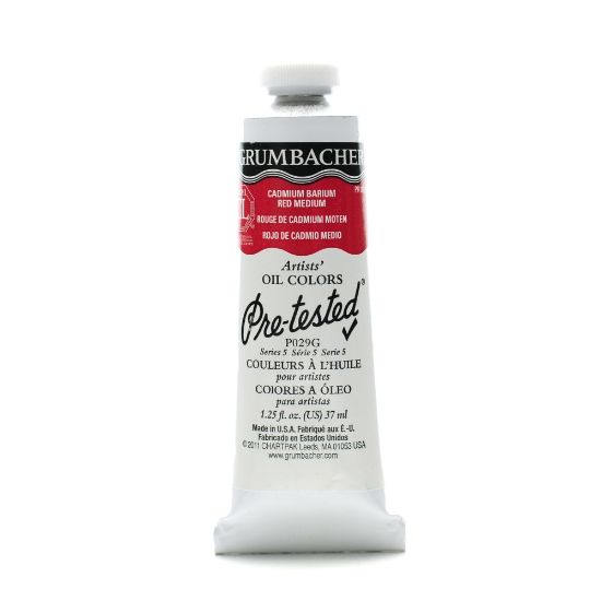 Picture of Grumbacher P029 Pre-Tested Artists Oil Colors, 1.25 Oz, Cadmium Barium Red Medium