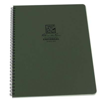 Picture of Rite in the Rain All-Weather Spiral Notebooks, Maxi Side, 8-3/4in x 11in, 84 Pages (42 Sheets), Green, Pack Of 6 Notebooks