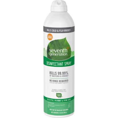 Picture of Seventh Generation Disinfectant Cleaner - Spray - 13.9 fl oz (0.4 quart) - Eucalyptus Spearmint & Thyme Scent - 8 / Carton - Clear