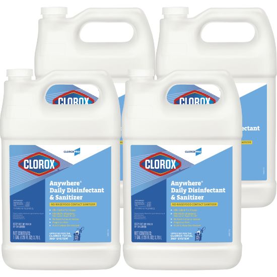 Picture of CloroxPro Anywhere Daily Disinfectant and Sanitizing Bottle, 128 Ounces (Pack of 4)