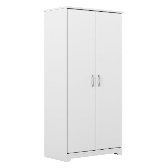 Picture of Bush Furniture Cabot Tall 30inW Storage Cabinet With Doors, White, Standard Delivery