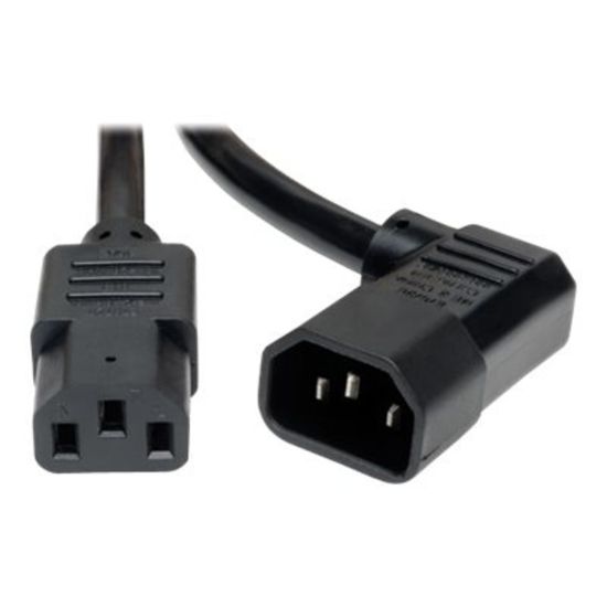 Picture of Eaton Tripp Lite Series Heavy-Duty PDU Power Cord, C13 to Right-Angle C14 - 15A, 250V, 14 AWG, 6 ft. (1.83 m), Black - Power cable - IEC 60320 C14 to power IEC 60320 C13 - AC 100-250 V - 6 ft - molded, right-angled connector - black