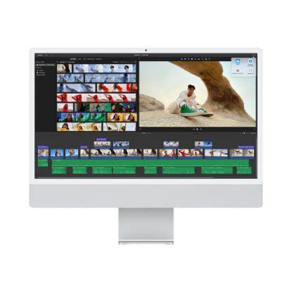 Picture of Apple iMac with 4.5K Retina display - All-in-one - M1 up to - RAM 8 GB - SSD 256 GB - M1 8-core GPU - Gigabit Ethernet - Bluetooth 5.0, 802.11a/b/g/n/ac/ax - macOS Monterey 12.0 - monitor: LED 24in 4480 x 2520 (4.5K) - keyboard: US - silver