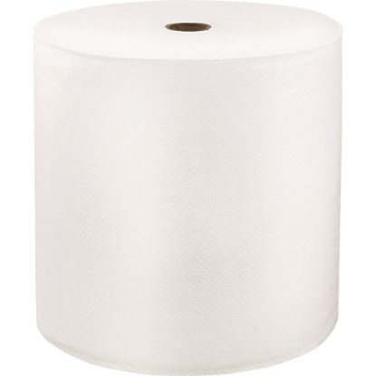 Picture of LoCor Hardwound Roll Towels - 1 Ply - 8in x 1000 ft - Bright White - Fiber - Eco-friendly, Soft, Absorbent, Strong - For Hand - 6 / Carton - 1 Ply - 8in x 1000 ft - Bright White - Fiber - 6 / Carton