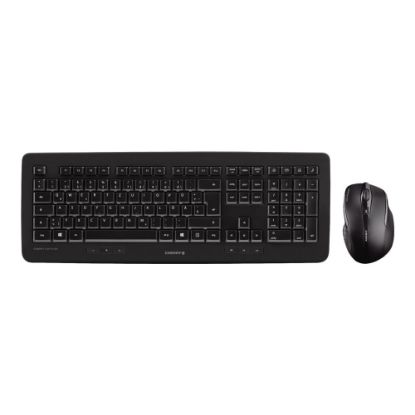 Picture of CHERRY DW 5100 - Keyboard and mouse set - wireless - 2.4 GHz - US with Euro symbol - key switch: CHERRY LPK - black