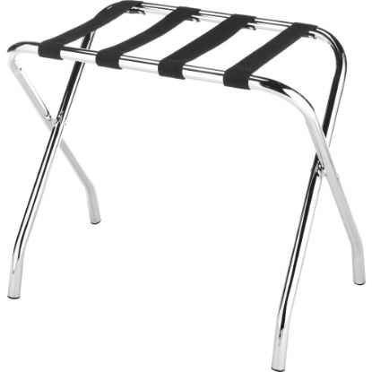 Picture of Whitmor Luggage Rack - Floor - Foldable, Durable, Sturdy, Heavy Duty, Non-skid Base - Black - Chrome Steel, Nylon, Plastic, Metal - 1