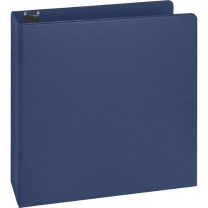 Picture of Business Source Basic Round Ring Binders - 2in Binder Capacity - Letter - 8 1/2in x 11in Sheet Size - Round Ring Fastener(s) - Vinyl - Dark Blue - 1.52 lb - Recycled - 1 / Each