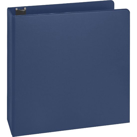 Picture of Business Source Basic Round Ring Binders - 2in Binder Capacity - Letter - 8 1/2in x 11in Sheet Size - Round Ring Fastener(s) - Vinyl - Dark Blue - 1.52 lb - Recycled - 1 / Each