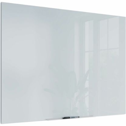 Picture of U Brands Floating Non-Magnetic Glass Dry-Erase Board, 48in X 36in, White Frosted Surface, Frameless, Actual Size 47in X 35in (2778U00-01)