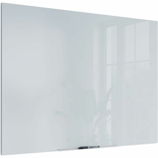 Picture of U Brands Floating Non-Magnetic Glass Dry-Erase Board, 48in X 36in, White Frosted Surface, Frameless, Actual Size 47in X 35in (2778U00-01)