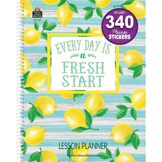 Picture of Teacher Created Resources 40-Week Lesson Planner, 8-1/2in x 11in, Lemon Zest