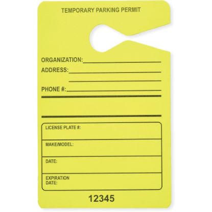 Picture of Tatco Information Sign - 50 / Pack - 3.5in Width x 5.5in Height - Rectangular Shape - Hanging - Fluorescent Yellow