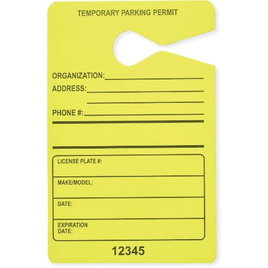 Picture of Tatco Information Sign - 50 / Pack - 3.5in Width x 5.5in Height - Rectangular Shape - Hanging - Fluorescent Yellow