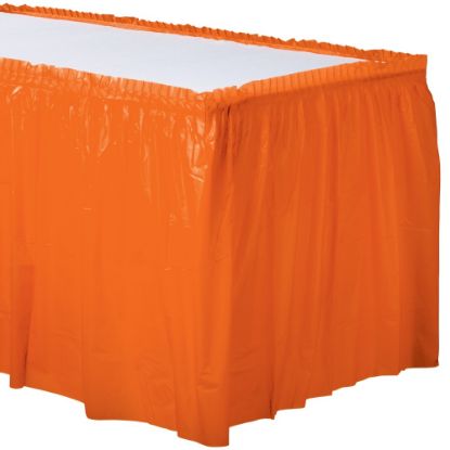 Picture of Amscan Plastic Table Skirts, Orange Peel, 21' x 29in, Pack Of 2 Skirts