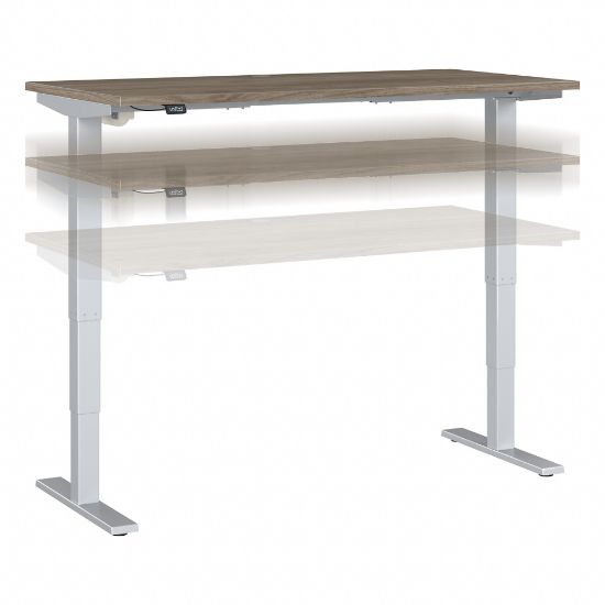 Picture of Bush Business Furniture Move 40 Series Electric Height-Adjustable Standing Desk, 28-1/6inH x 59-4/9inW x 29-3/8inD, Modern Hickory/Cool Gray Metallic, Standard Delivery