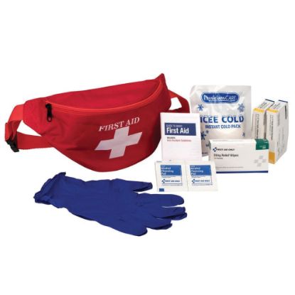 Picture of PhysiciansCare First Aid Kit Fanny Pack, 8.3inH x 4.3inW x 4.2inD, Red