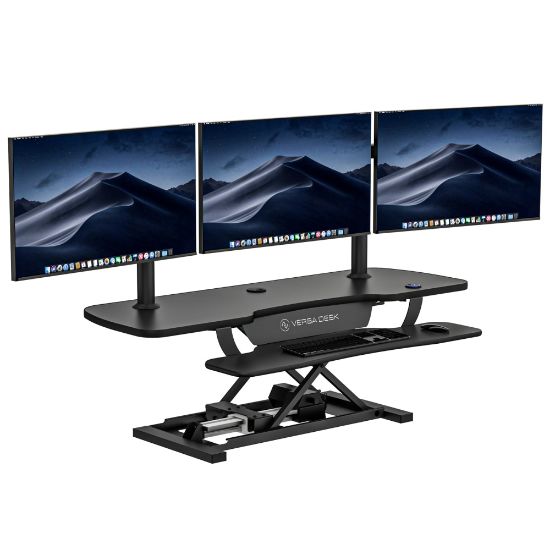 Picture of VersaDesk Power Pro Sit-To-Stand Electric Height-Adjustable Desk Riser, 48in x 24in, Black