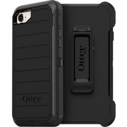 Picture of OtterBox Defender Series Pro Rugged Carrying Case Holster For Apple iPhone SE 2, iPhone SE 3, iPhone 8, iPhone 7 Smartphone, Black