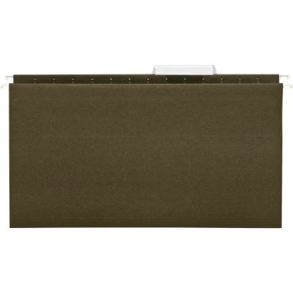 Picture of Business Source 1/3 Tab Cut Legal Recycled Hanging Folder - 8 1/2in x 14in - Poly - Green - 100% Recycled - 25 / Box